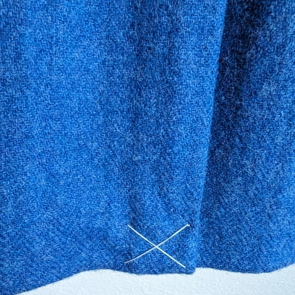 TALBOTS Wool Classic Bright Blue Felted Shetland Blazer Jacket - Picture 9 of 16